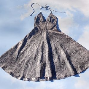 Snake Print Circle Dress A Line Dress Dress Luxury City Girl Halter Dress